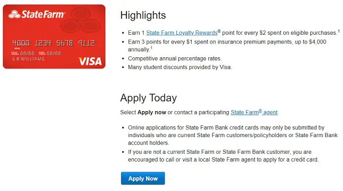 statefarm visa card