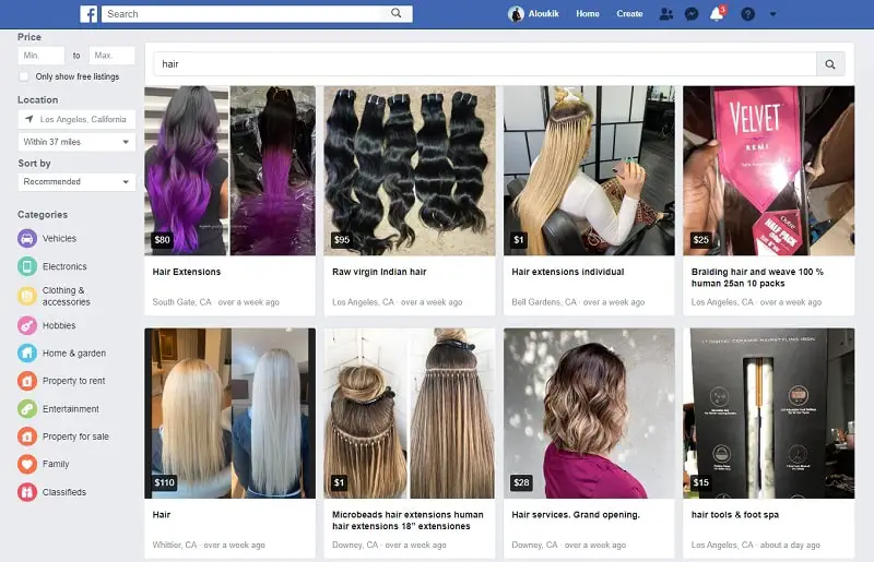 sell hair for cash on facebook