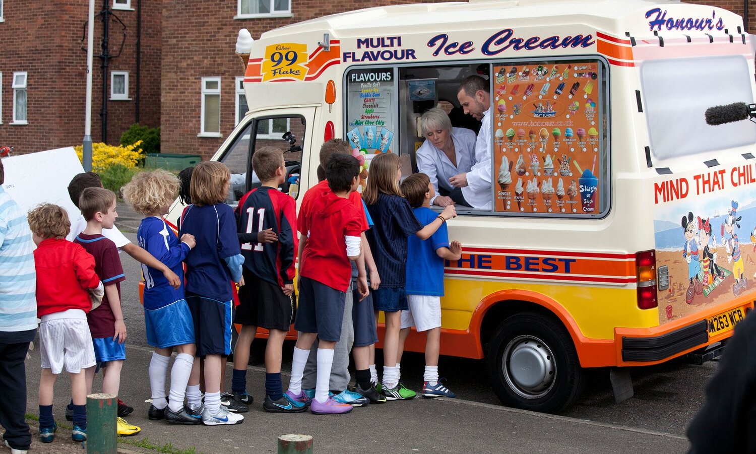 busy ice cream trucks
