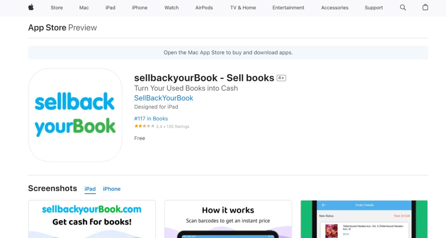 sellbackyourbook app on app store