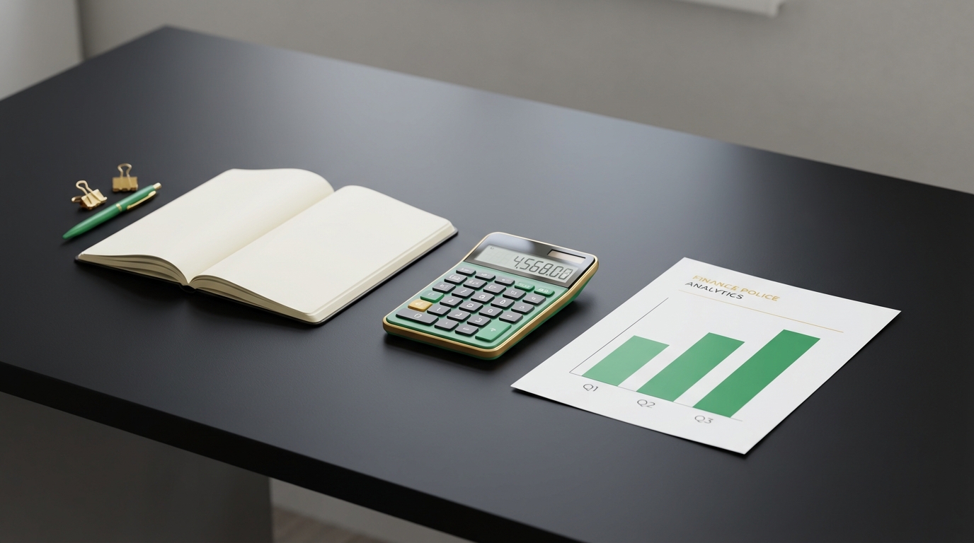 Dividends minimal desk scene for a $500/month investing guide
